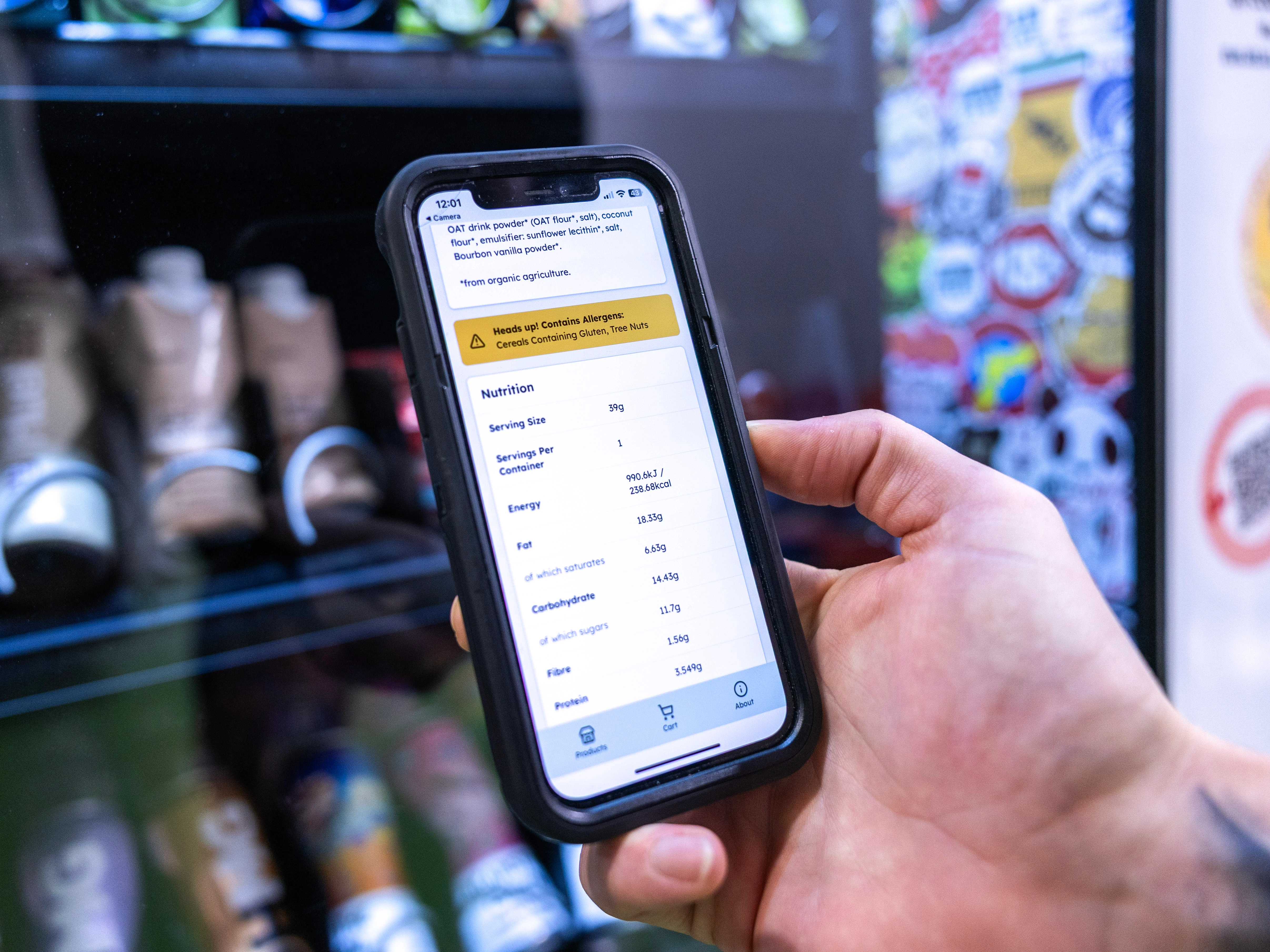 User filtering products on REALFAST interface